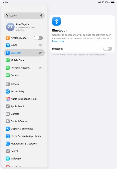 Press the indicator next to 