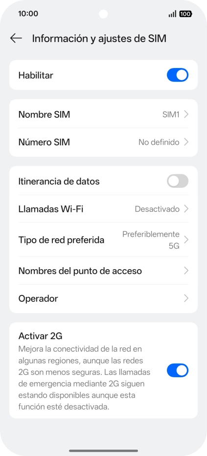 Pulsa Nombres del punto de acceso.