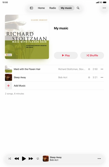 Slide your finger upwards starting from the bottom of the screen to return to the home screen.