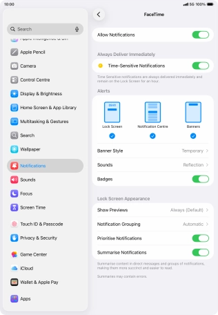 Press the indicator next to 