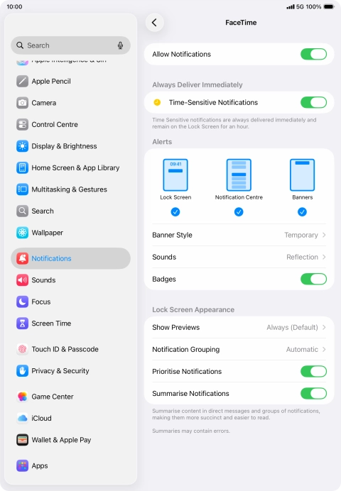 Press the indicator next to 