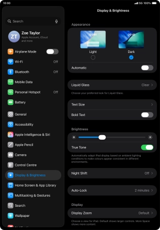 Press the indicator next to 