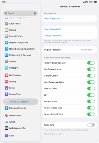 Press the indicator next to 
