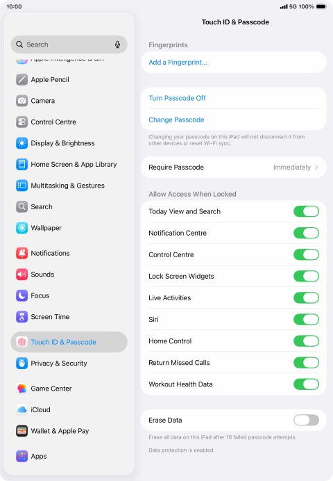Press the indicator next to 