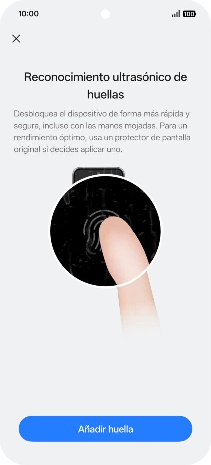 Pulsa Añadir huella.