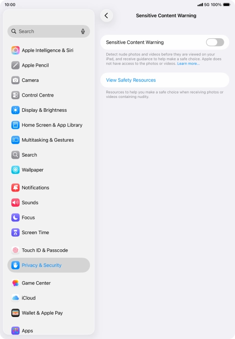 Press the indicator next to 