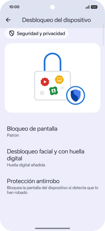 Pulsa Bloqueo de pantalla  e introduce el código de seguridad extra que has creado anteriormente.