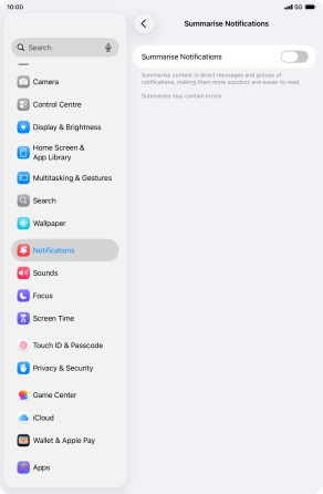 Press the indicator next to 