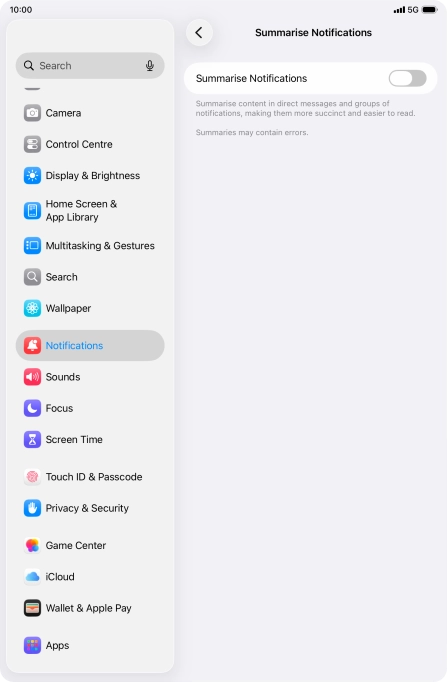 Press the indicator next to 