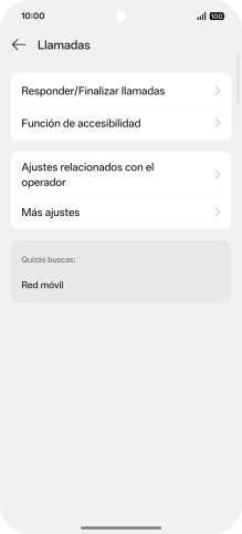 Pulsa Ajustes relacionados con el operador.