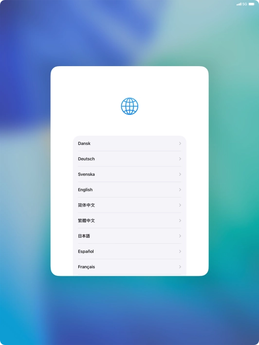 Press the required language.