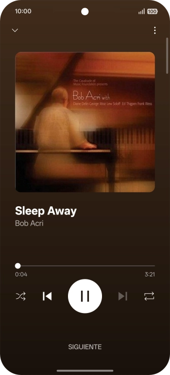 Pulsa la flecha hacia la derecha para ir al archivo de música siguiente.