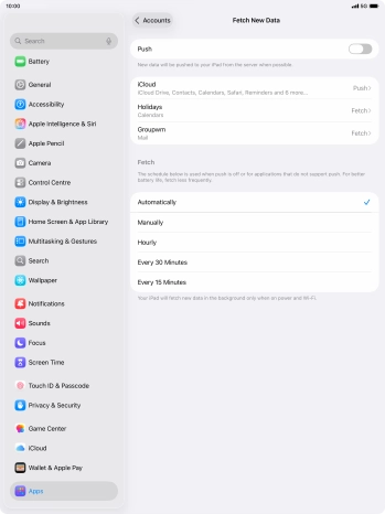 If you turn off the function, press the required setting.