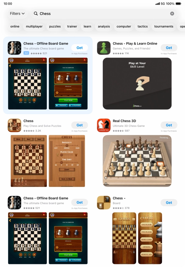 Press the required app.