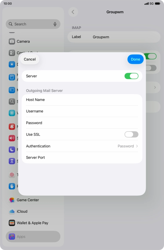 Press the indicator next to 