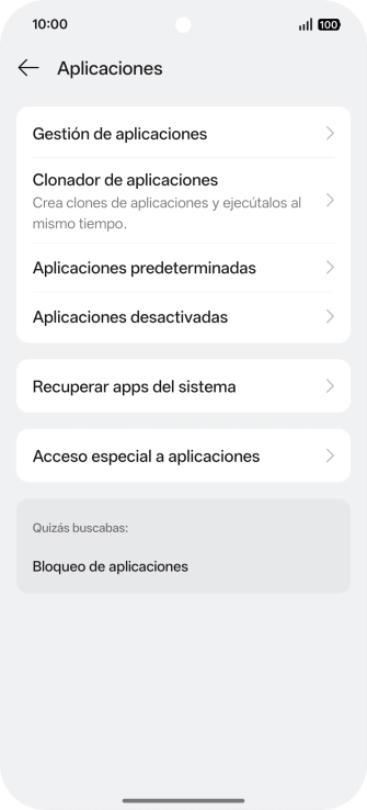 Pulsa Gestión de aplicaciones.