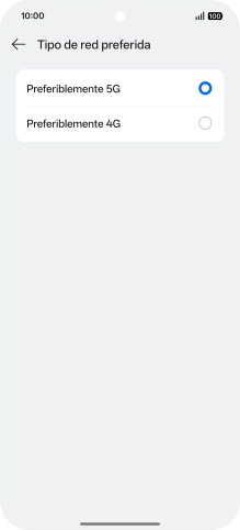 Pulsa el tipo de red deseado.