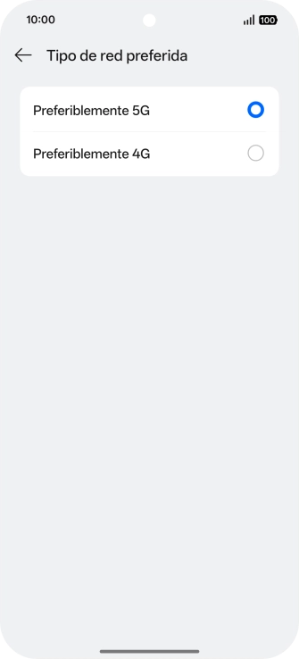 Pulsa el tipo de red deseado.