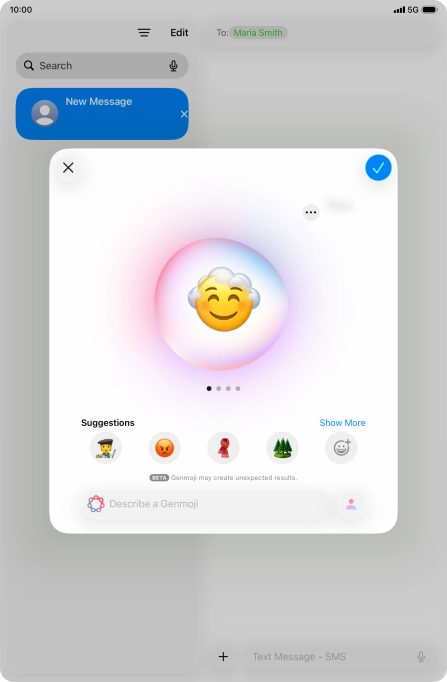Slide your finger right or left on the screen to see the generated results.