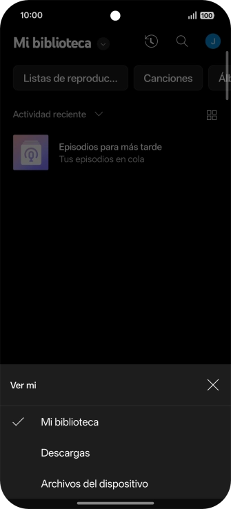 Pulsa una categoría y desplázate al archivo de música deseado.