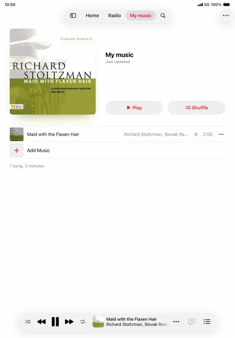 Press the song title.