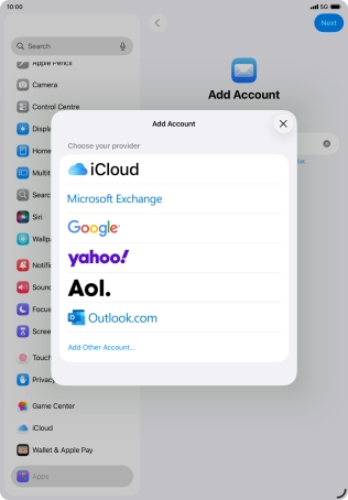 Press Add Other Account....