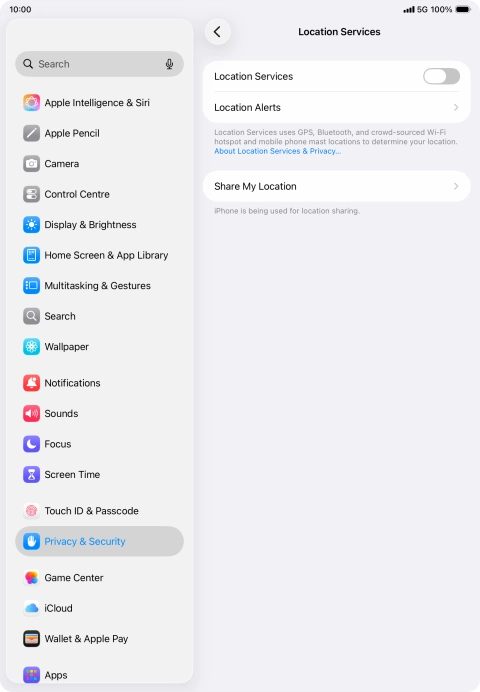 Press the indicator next to 