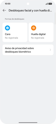 Pulsa Huella digital.