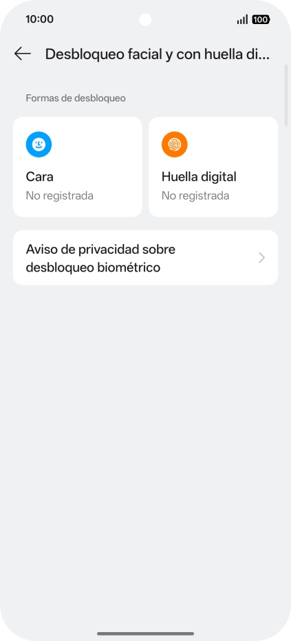 Pulsa Huella digital.