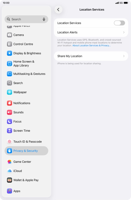 Press the indicator next to 