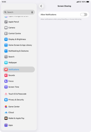 Press the indicator next to 