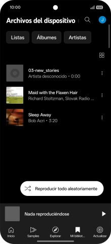 Pulsa el archivo de música deseado.