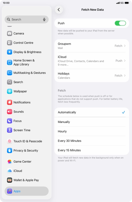 Press the indicator next to 