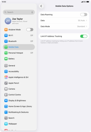 Press the indicator next to 