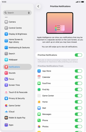 Press the indicator next to 