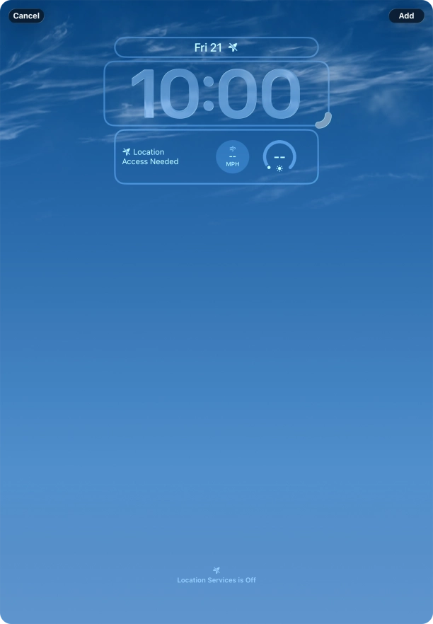 To customise the way the lock screen date is displayed, press the date widget and follow the instructions on the screen to select the required widget display mode.