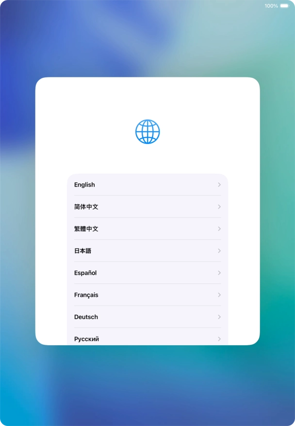 Press the required language.