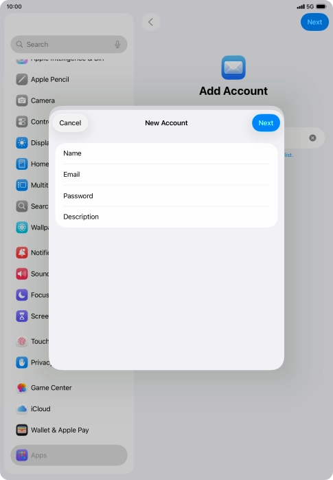 Press Description and key in the required name.