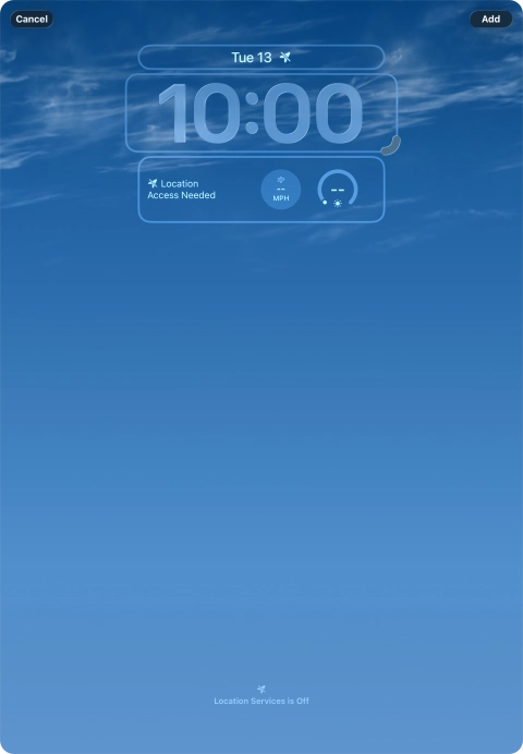 To customise the way the lock screen date is displayed, press the date widget and follow the instructions on the screen to select the required widget display mode.