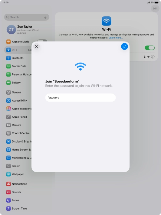 Press the confirm icon.