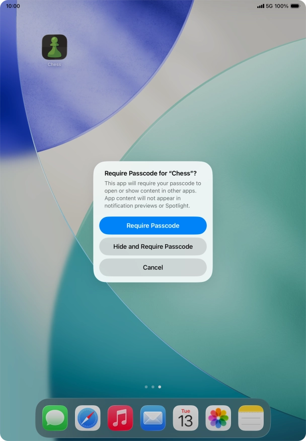 Press Require Passcode.