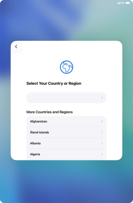 Press the required country or area.