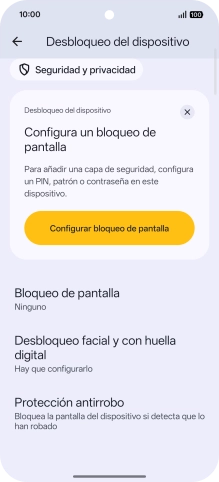 Pulsa Desbloqueo facial y con huella digital.
