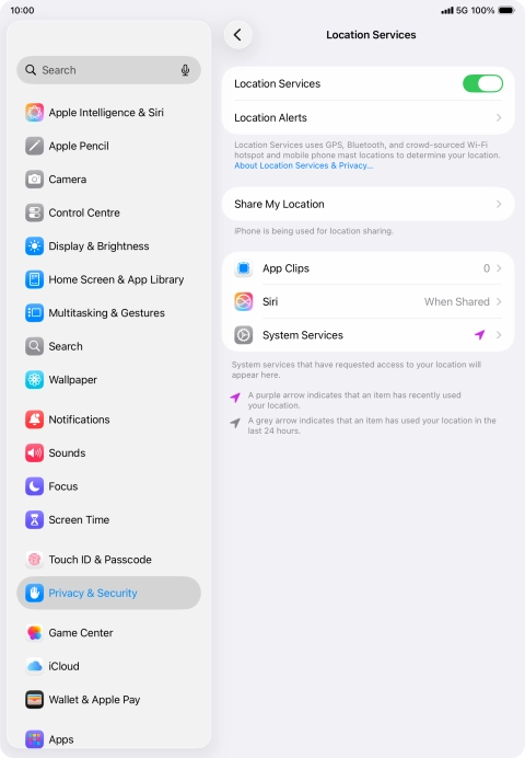 Press the required app.