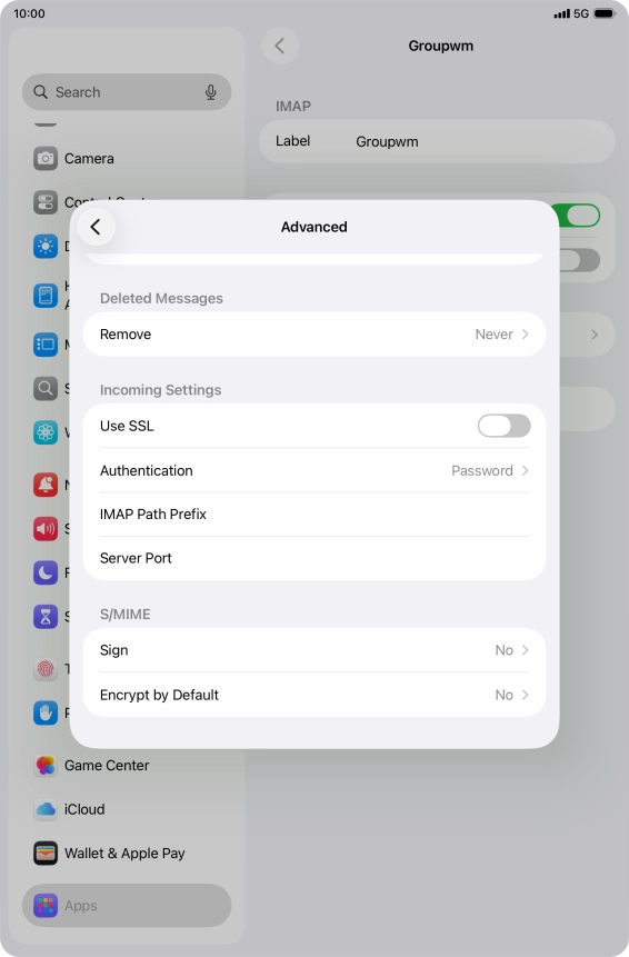 Press the indicator next to 