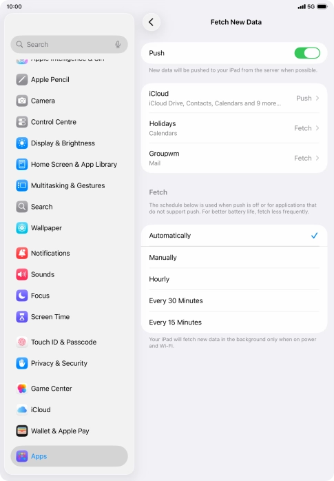 Press the indicator next to 