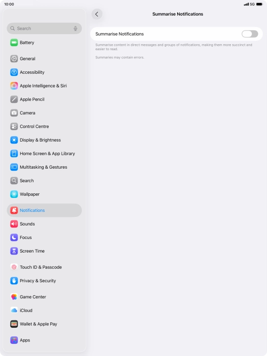 Press the indicator next to 