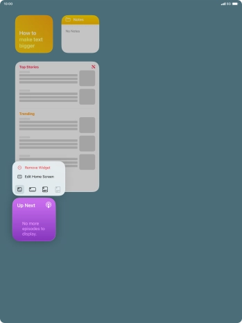Press Remove Widget.