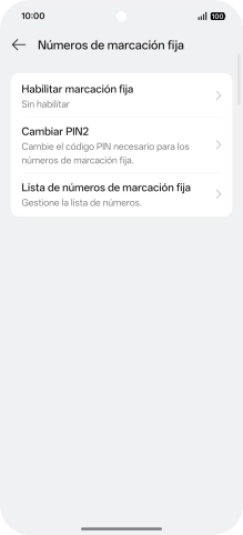 Pulsa Habilitar marcación fija.