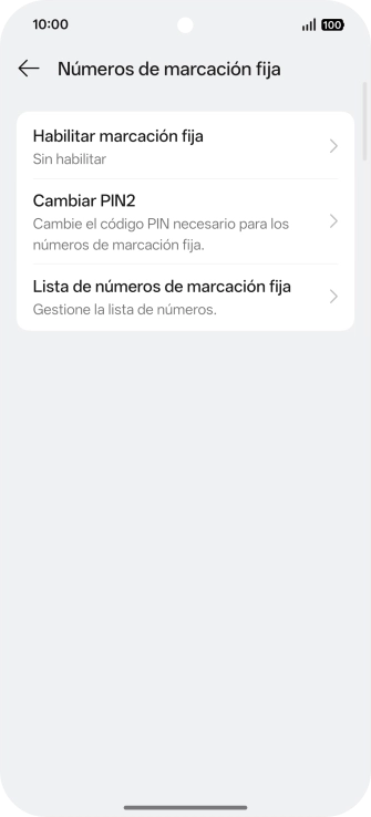 Pulsa Habilitar marcación fija.